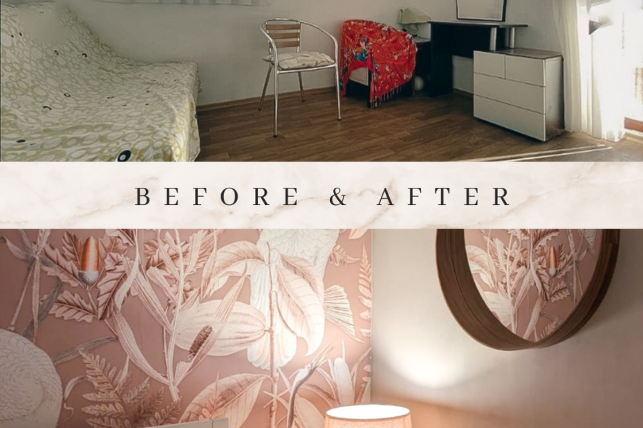 Renovation in Bulgaria bedroom before and after metamorphosis by interior designer